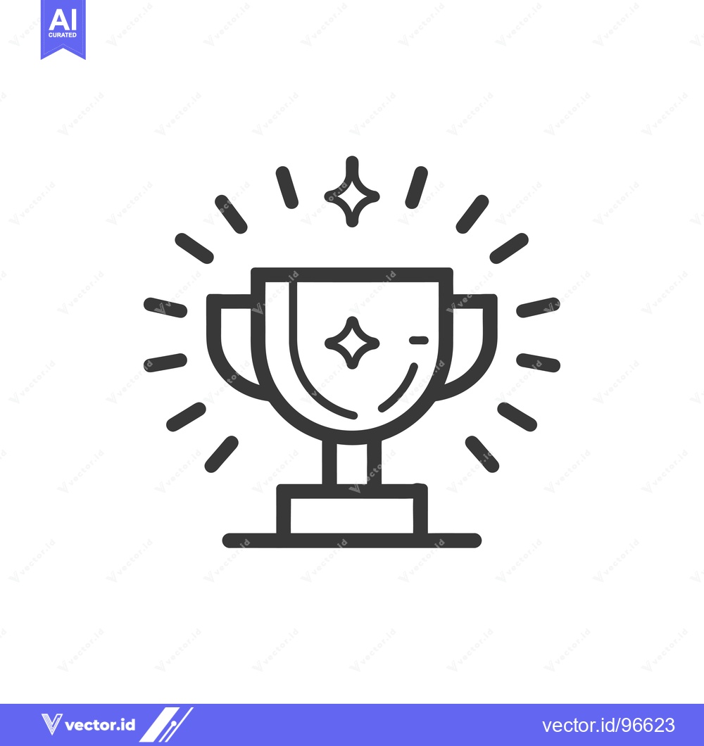 Premium Vector dari Shining Trophy Cup with Star and Rays Icon
