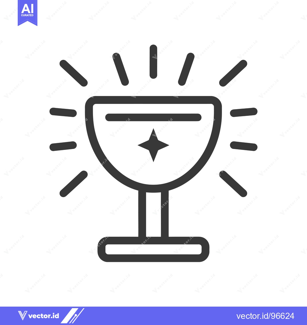 Premium Vector of Shining Trophy with a Star Inside and a Pedestal
