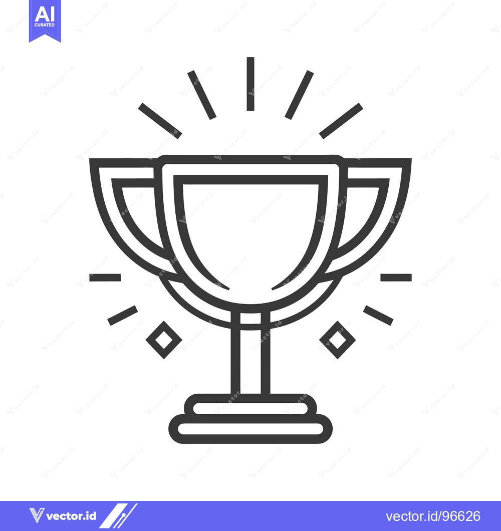 Premium Vector dari Shining Trophy with Double Handles and a Three-Tiered Base