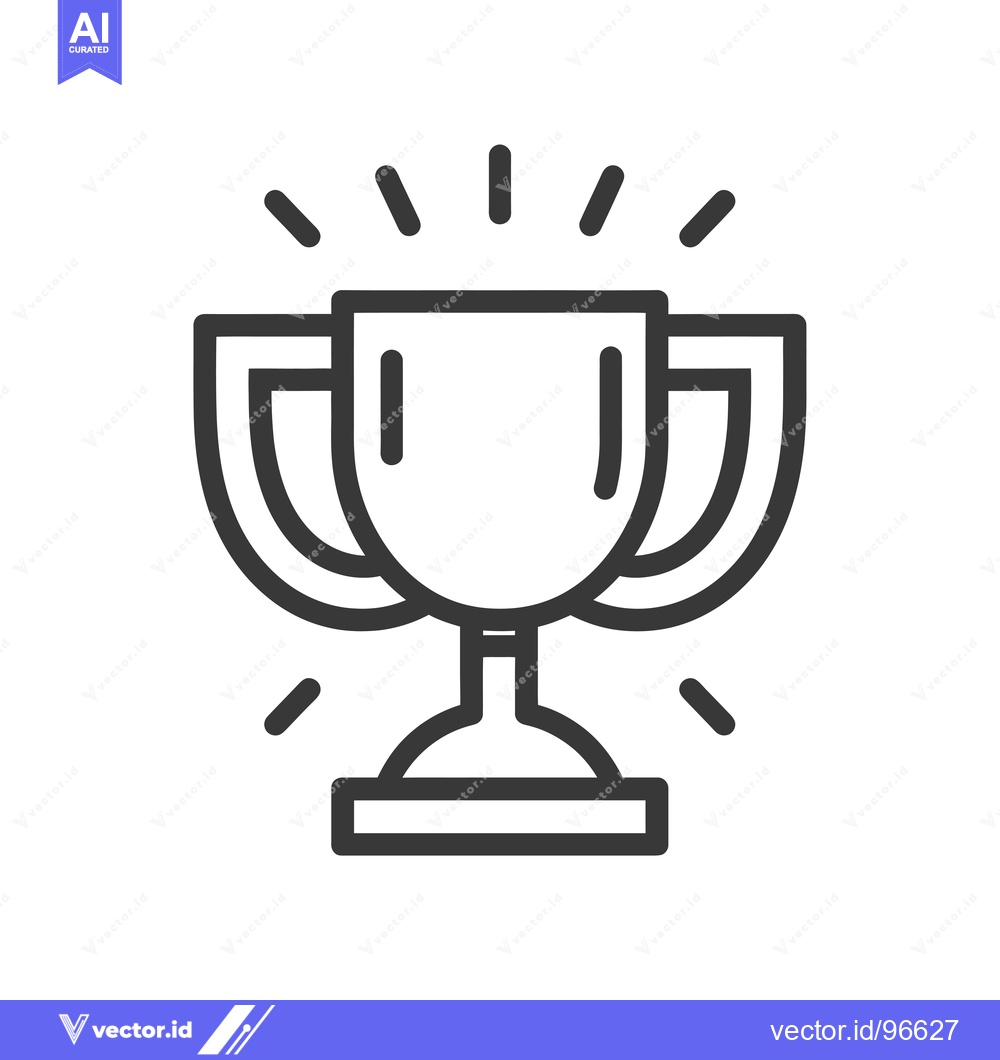 Premium Vector dari Shining Trophy With Double Handles and Base