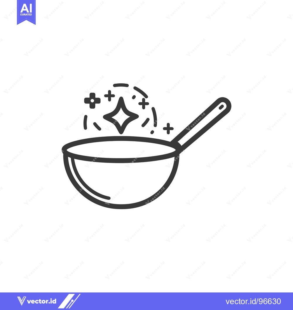 Premium Vector dari Shiny Clean Cooking Pan with Handle