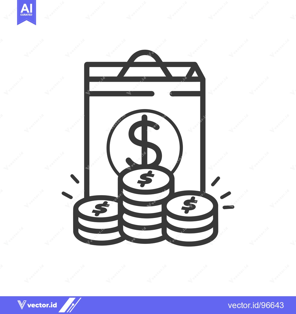 Premium Vector dari Shopping Bag Filled with Coins and Dollar Sign