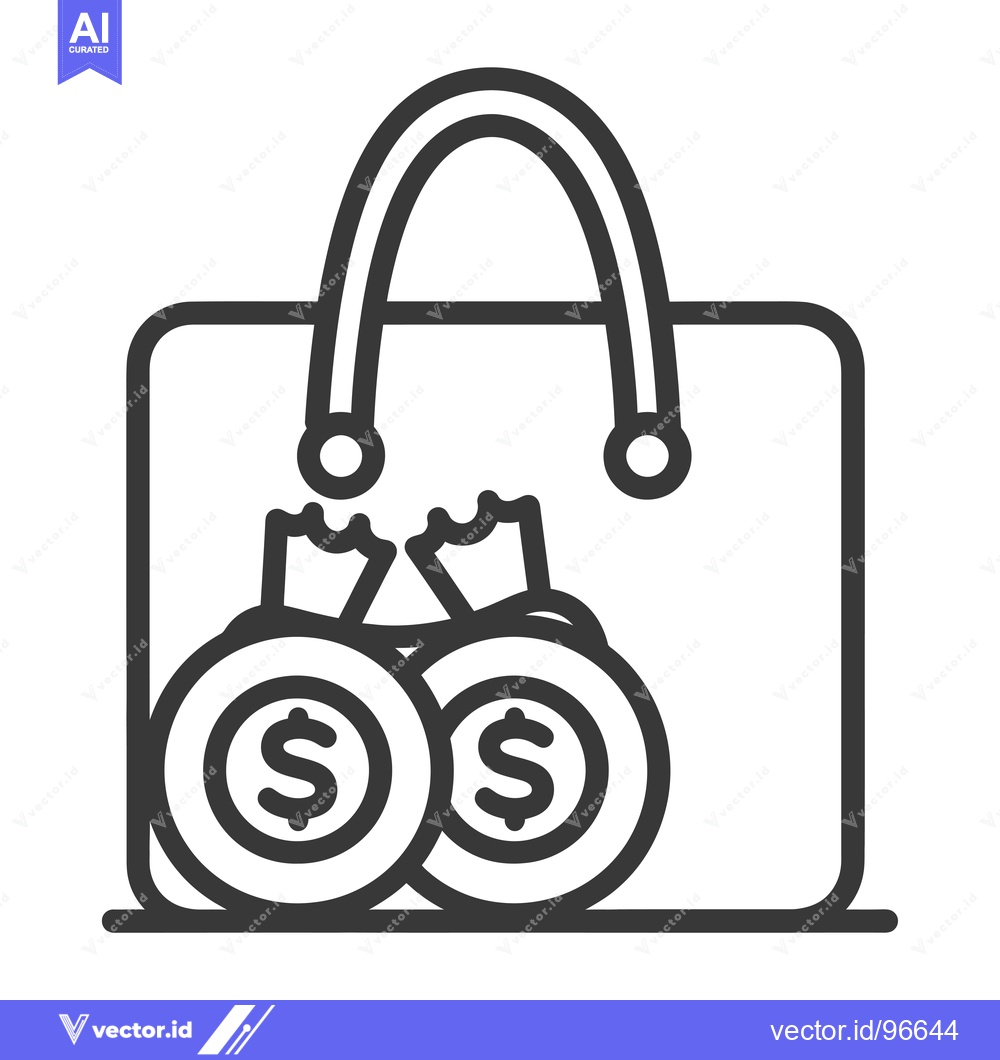 Premium Vector dari Shopping Bag Filled with Dollar Coins and Receipts