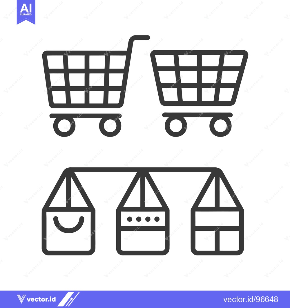 Premium Vector dari Shopping Cart and Packages Connected by a Line