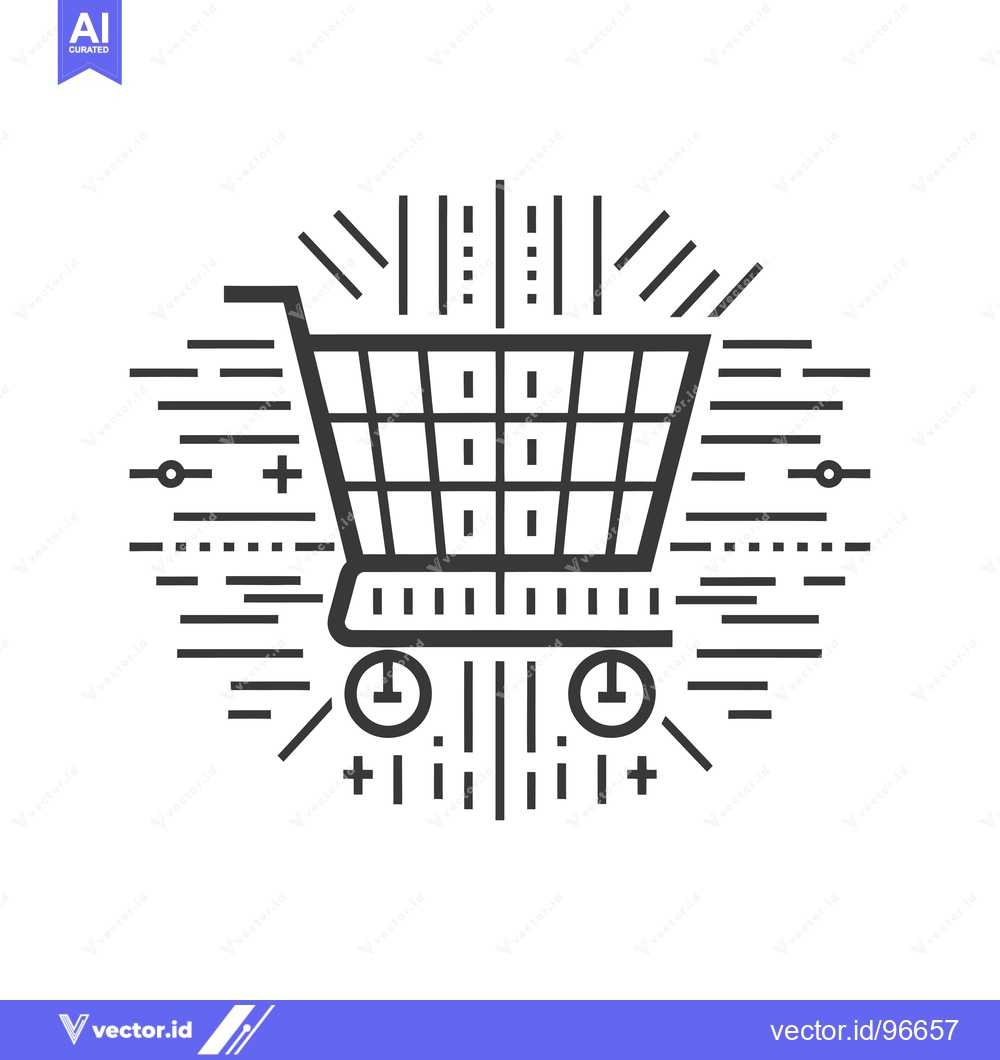 Premium Vector dari Shopping Cart Icon with Abstract Design Elements