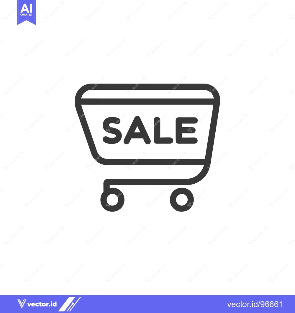 Premium Vector dari Shopping Cart Icon with the Word Sale Inside