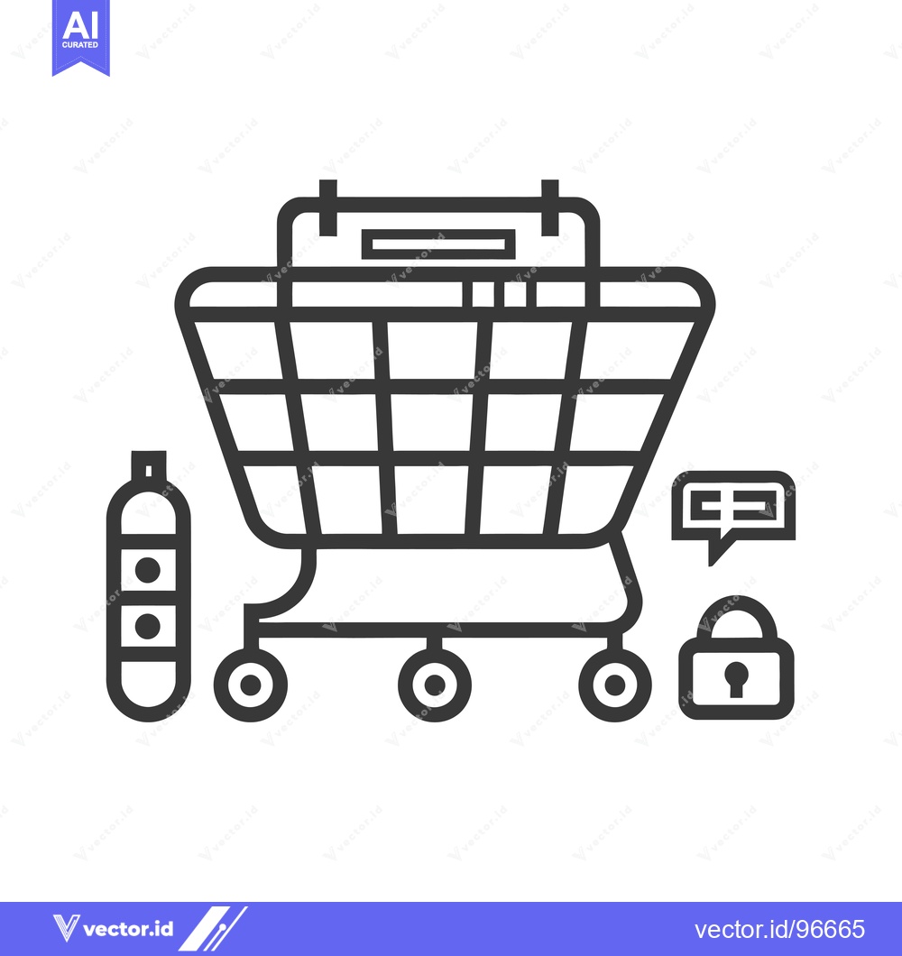 Premium Vector of Shopping Cart with Credit Card, Secure Payment and Chat Bubble Icon