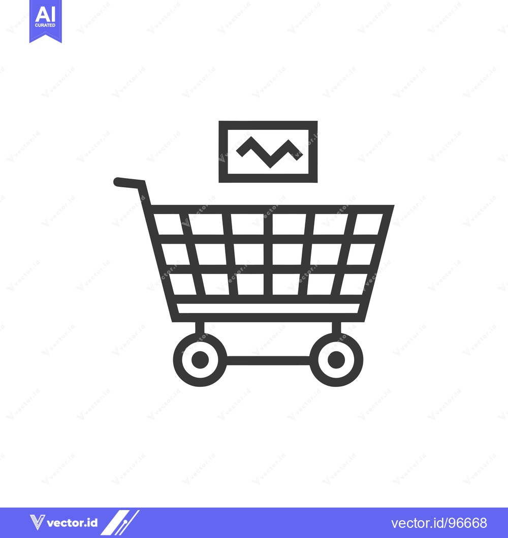 Premium Vector dari Shopping Cart with Envelope and Zigzag Line Icon