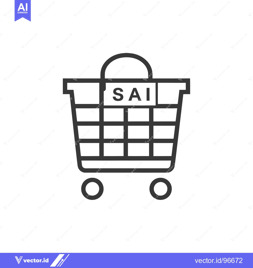 Premium Vector dari Shopping Cart with "SAI" Label Icon