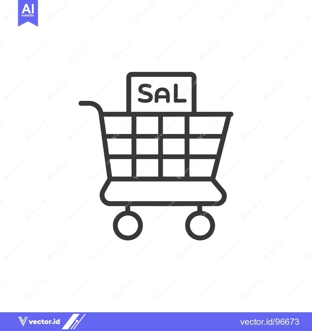 Premium Vector of Shopping Cart with Sale Sign Icon
