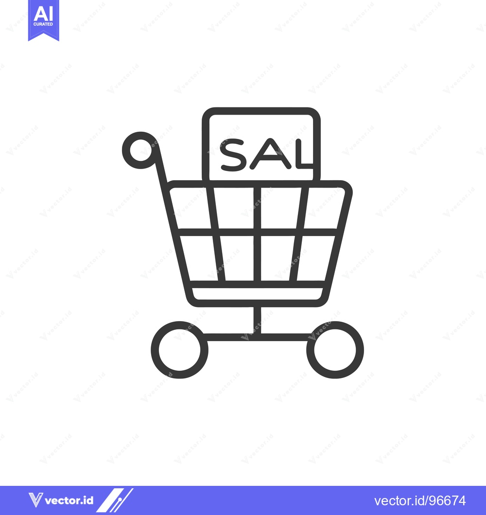 Premium Vector dari Shopping Cart with Sale Tag Icon