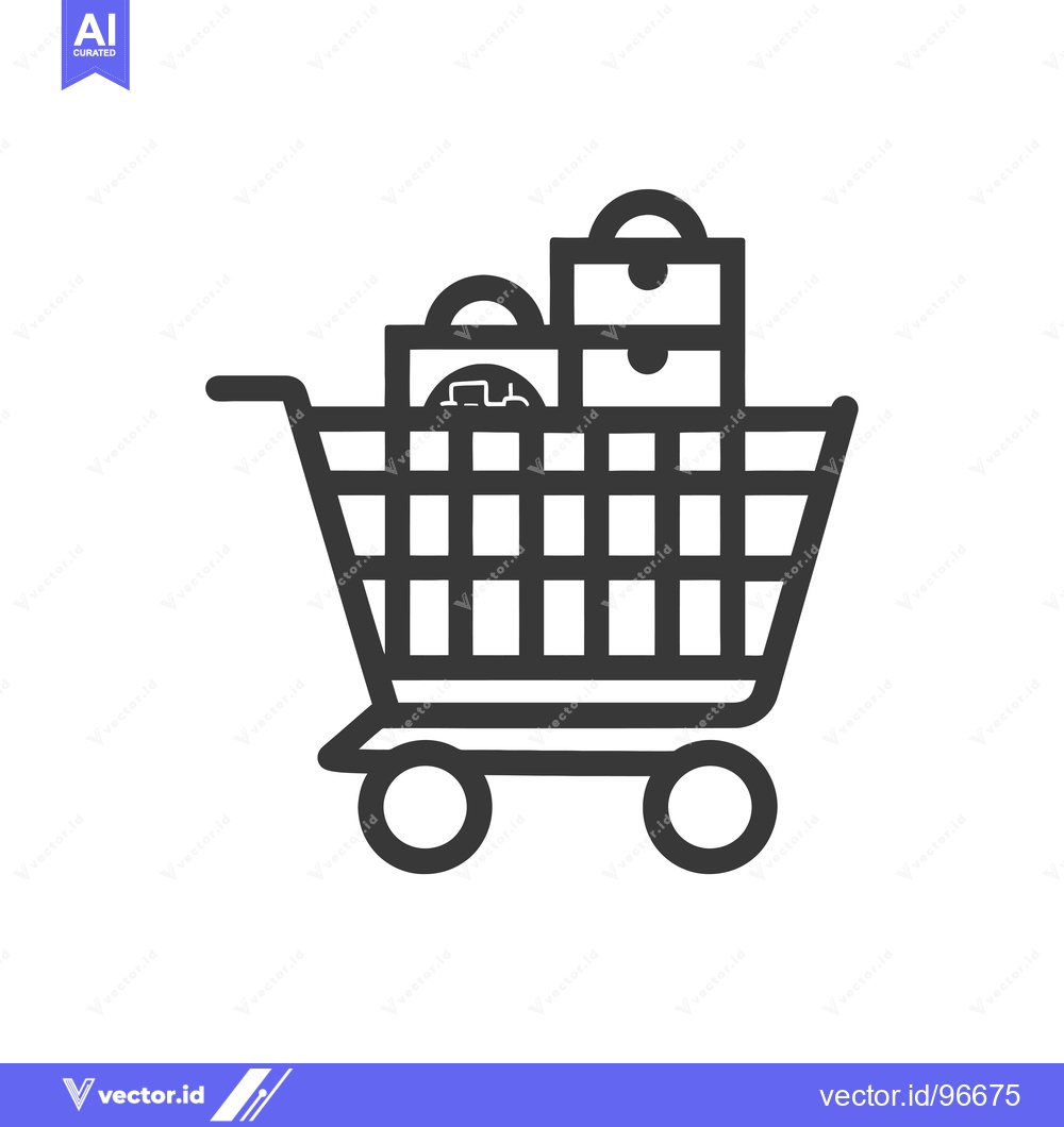 Premium Vector dari Shopping Cart with Three Boxes