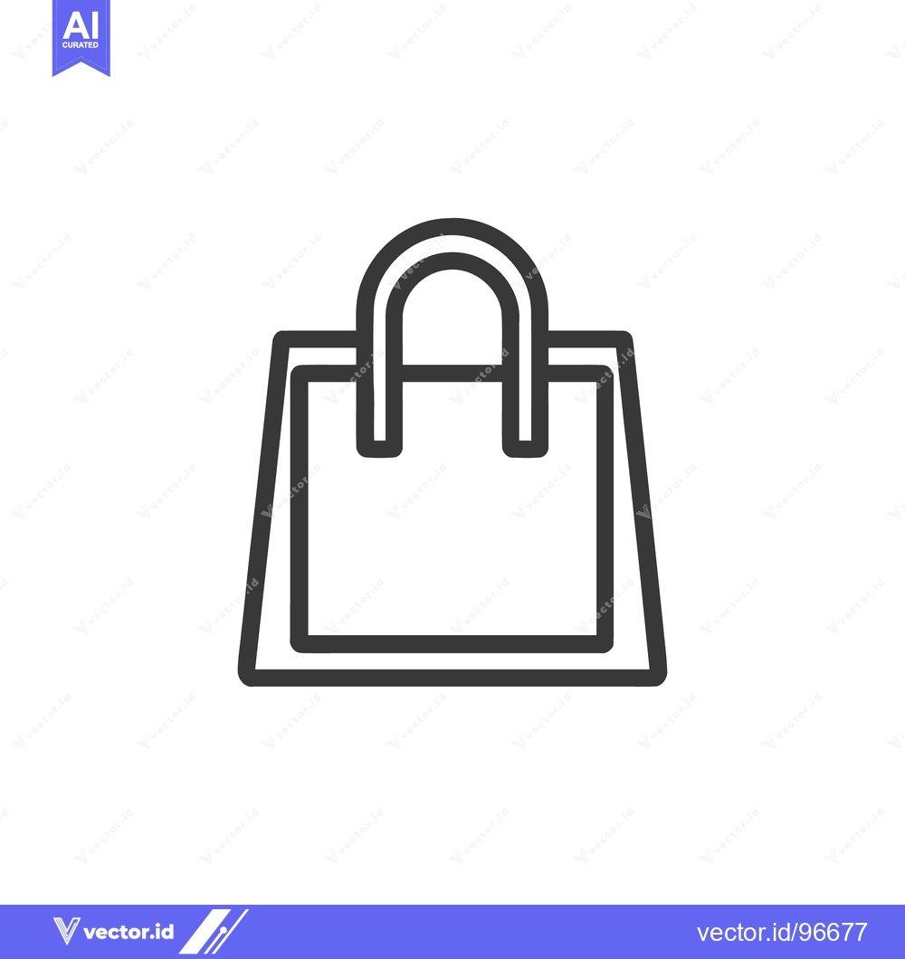 Premium Vector dari Minimalist Shopping Bag Icon: Clean Line Art for Retail and Commerce D