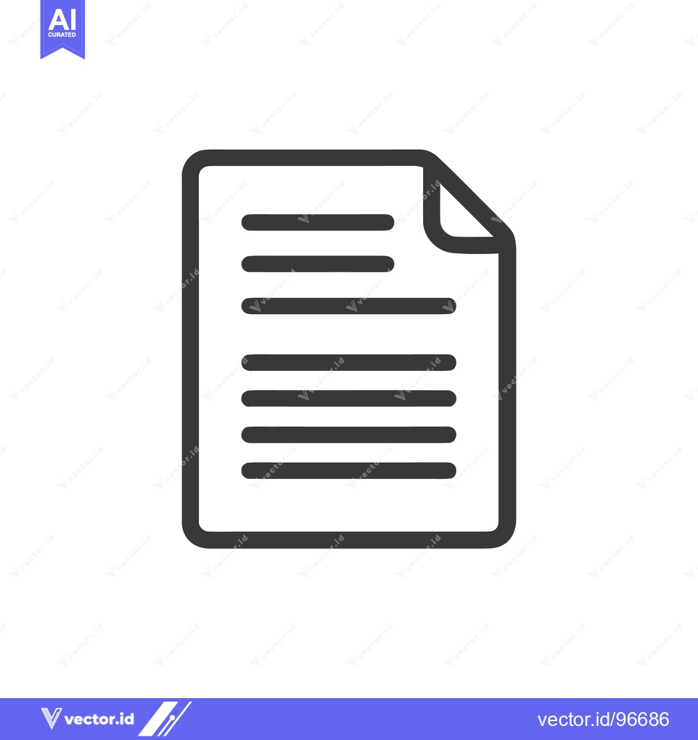 Premium Vector of Minimalist Document Icon with Rounded Corners and Text Lines