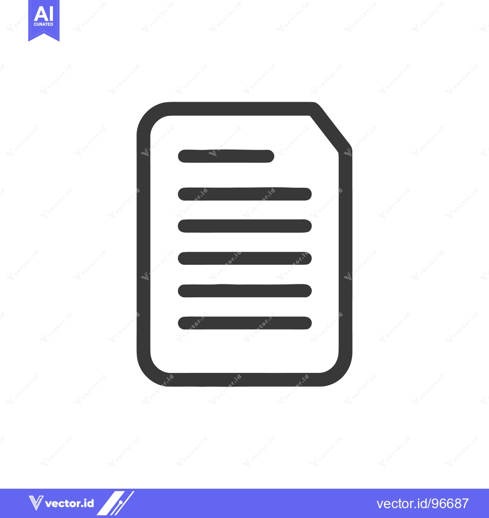 Premium Vector of Minimalist Document Icon: Clean Lines, Rounded Edges, Modern Design