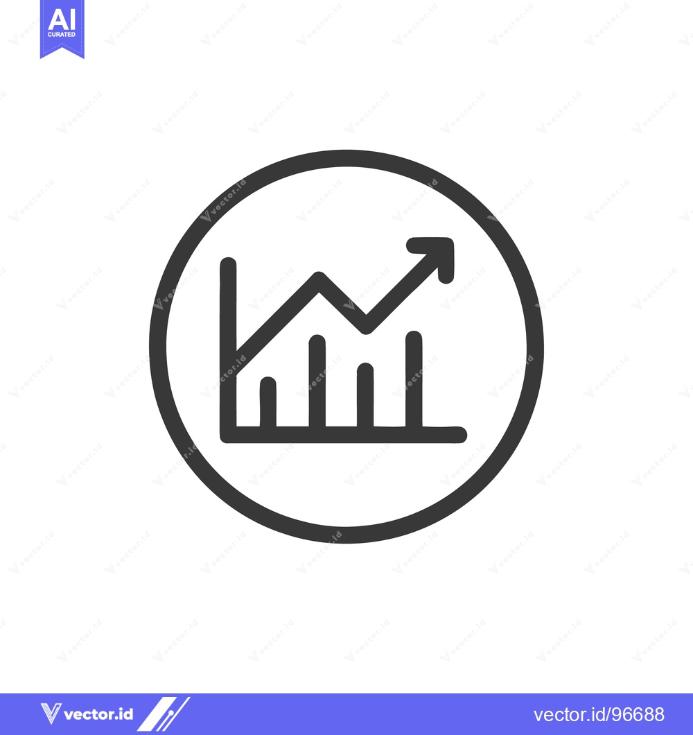 Premium Vector dari Rising Graph Icon in Circle: Business Growth and Success Symbol