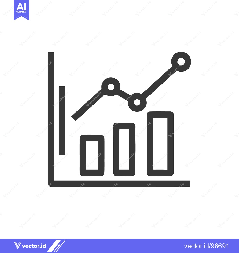Premium Vector dari Minimalist Bar and Line Graph Icon: Business Growth Visualization