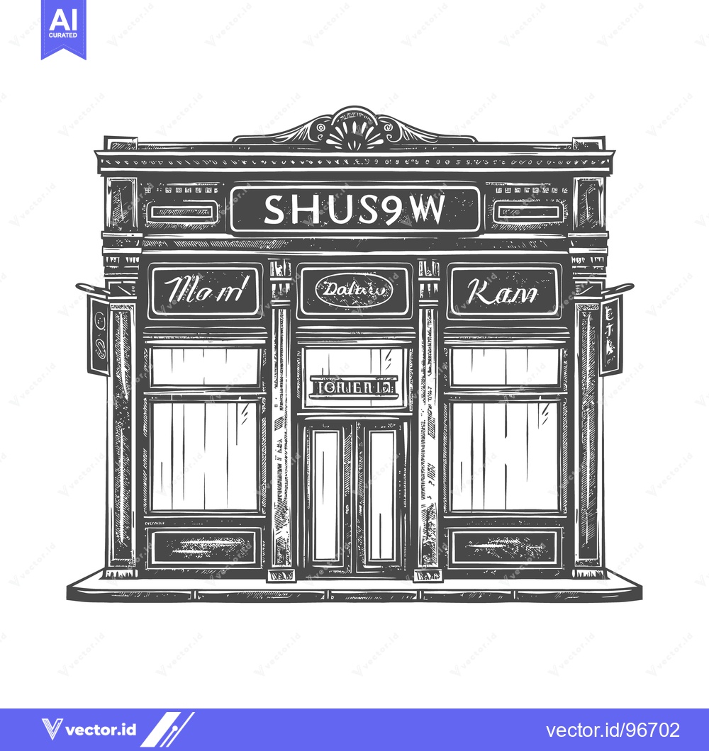 Premium Vector of An illustrative depiction of a vintage building facade architecture