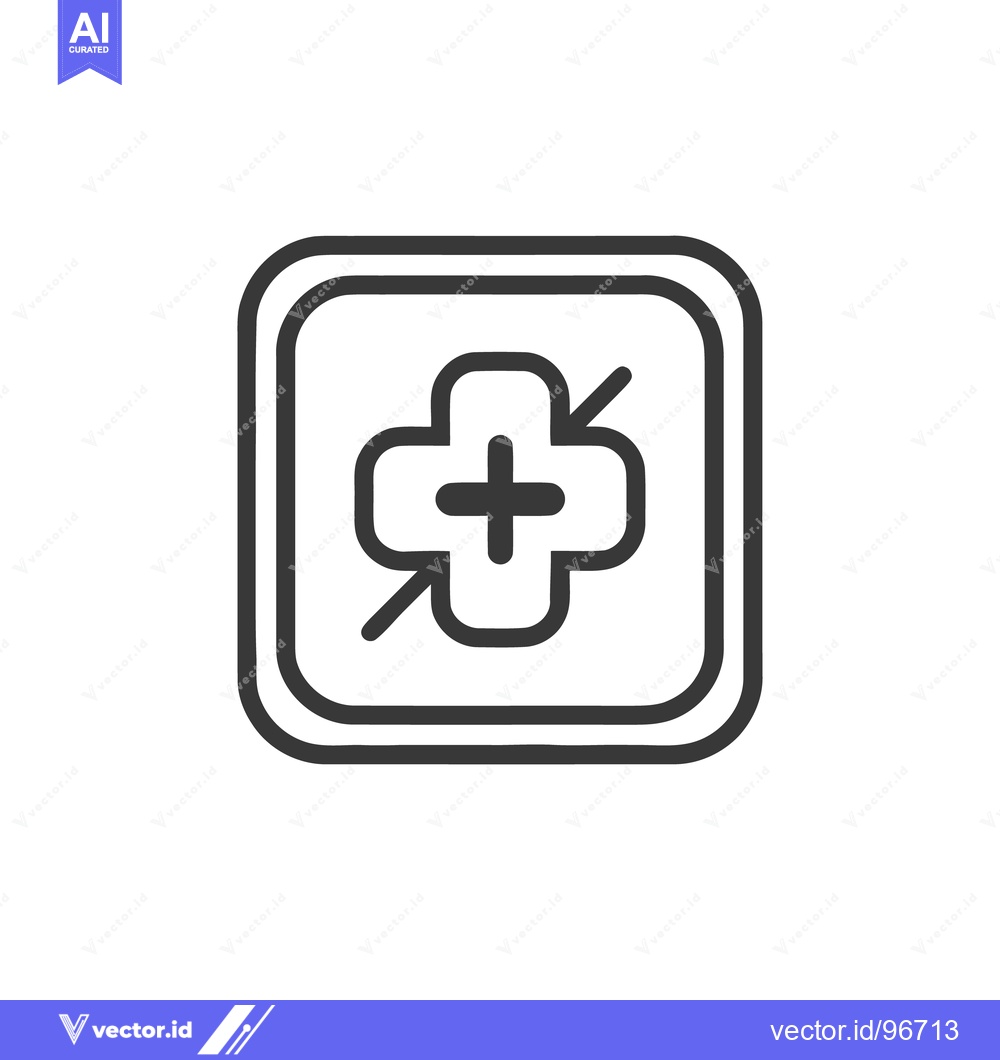 Premium Vector dari Expand Icon in Rounded Square, Simple Line Art Design