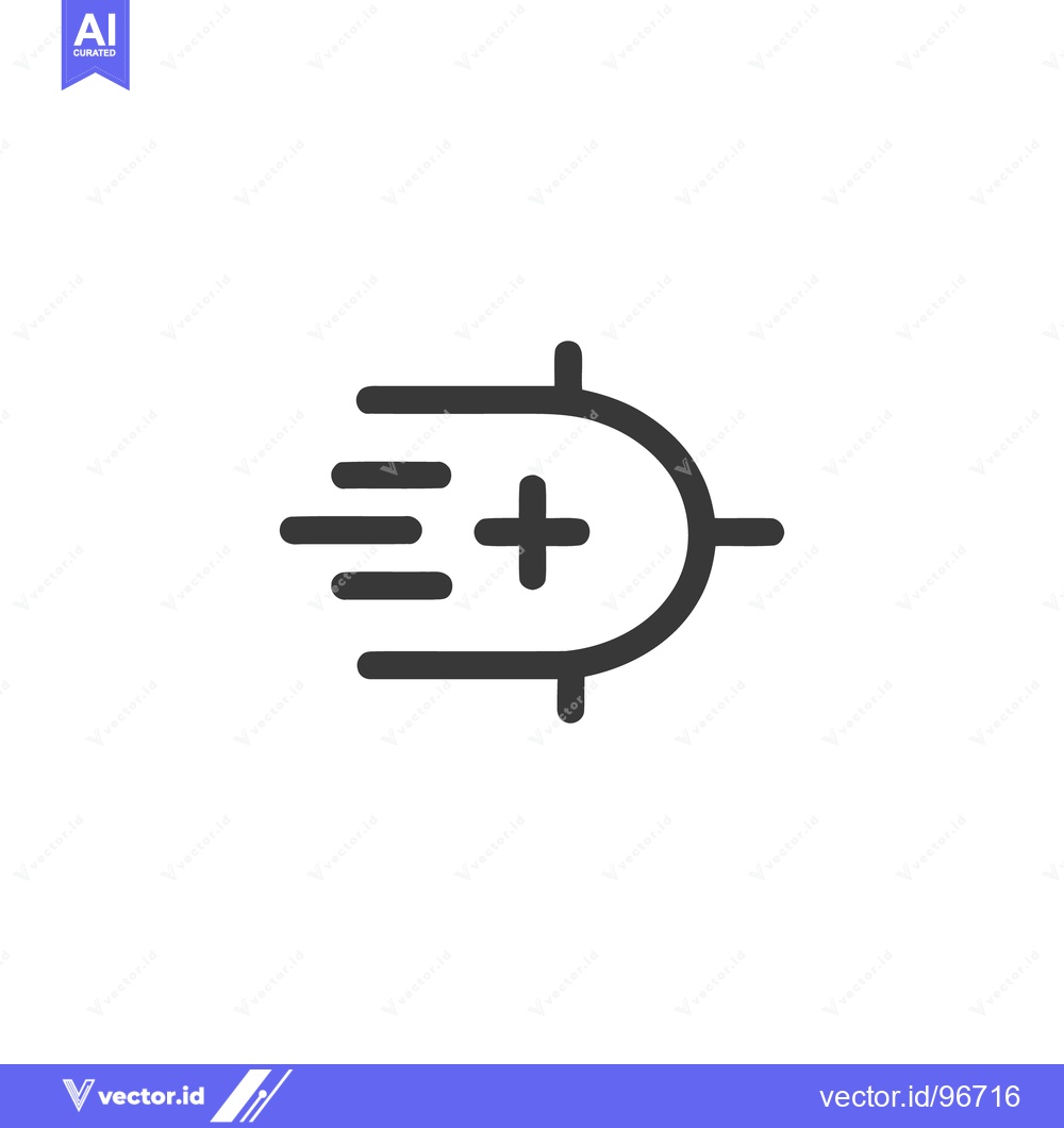 Premium Vector of Dynamic Plus Sign: Minimalist Icon with Motion Lines on White Backgrou