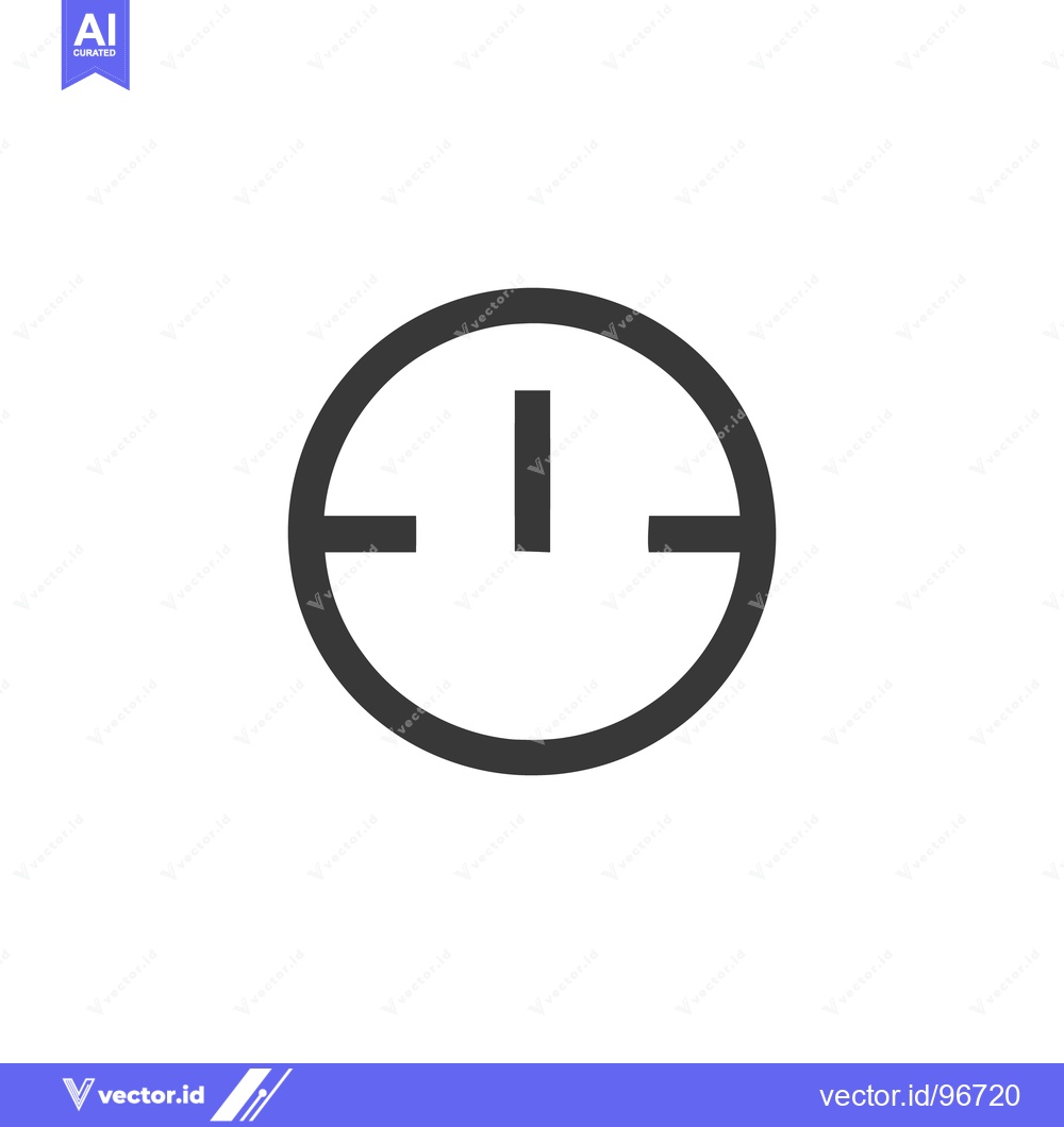 Premium Vector of Minimalist Clock Icon: Simple Time Representation on White Background