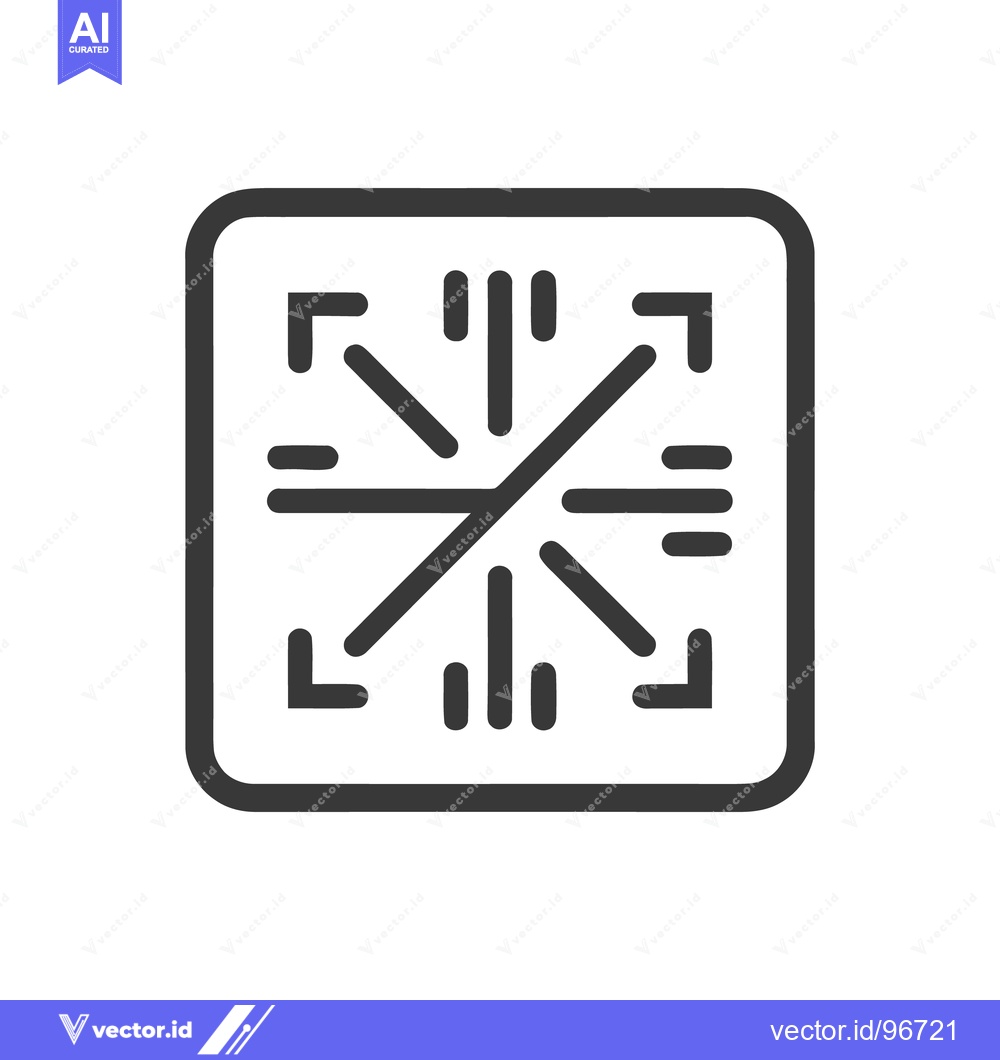 Premium Vector of Expand Icon: Square Frame with Arrows and Lines, Vector Symbol