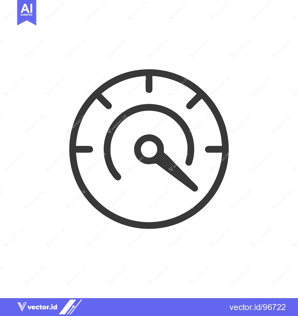 Premium Vector dari Minimalist Speedometer Icon: Clean Line Art on White Background