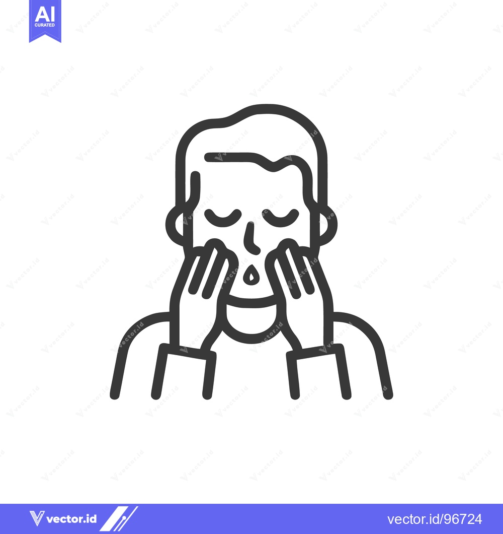 Premium Vector dari Man Massaging Face: Simple Line Art for Skincare Routine
