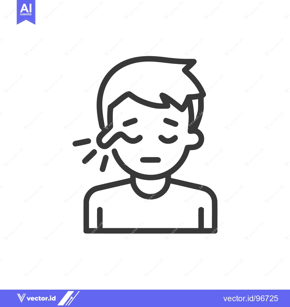 Premium Vector dari Crying Boy Icon: Sadness, Grief, and Emotional Distress in Simple Line