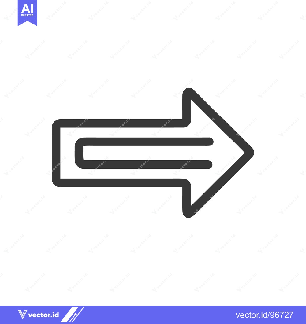 Premium Vector dari Bold Outline Arrow with Double Shaft on White Background