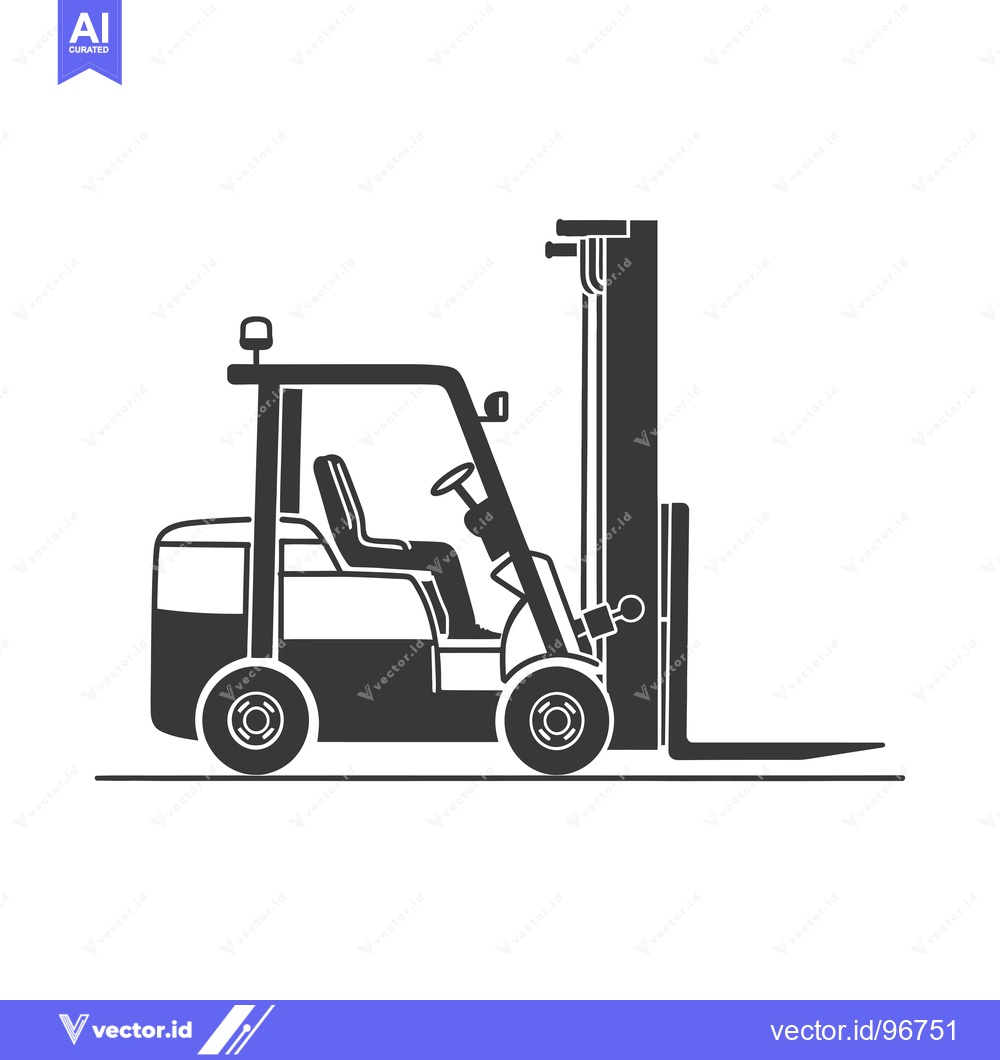 Premium Vector dari Side View of a Forklift with a Driver in the Seat