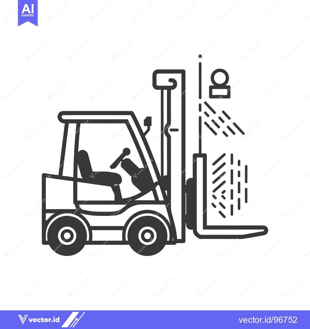 Premium Vector dari Side View of a Forklift with Raised Forks