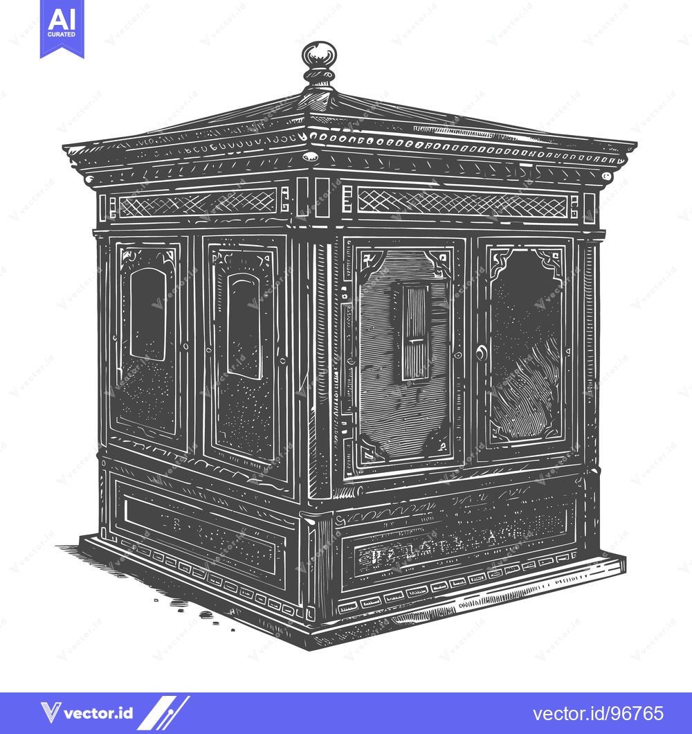 Premium Vector dari An ornate vintage architectural structure depicted through detailed en