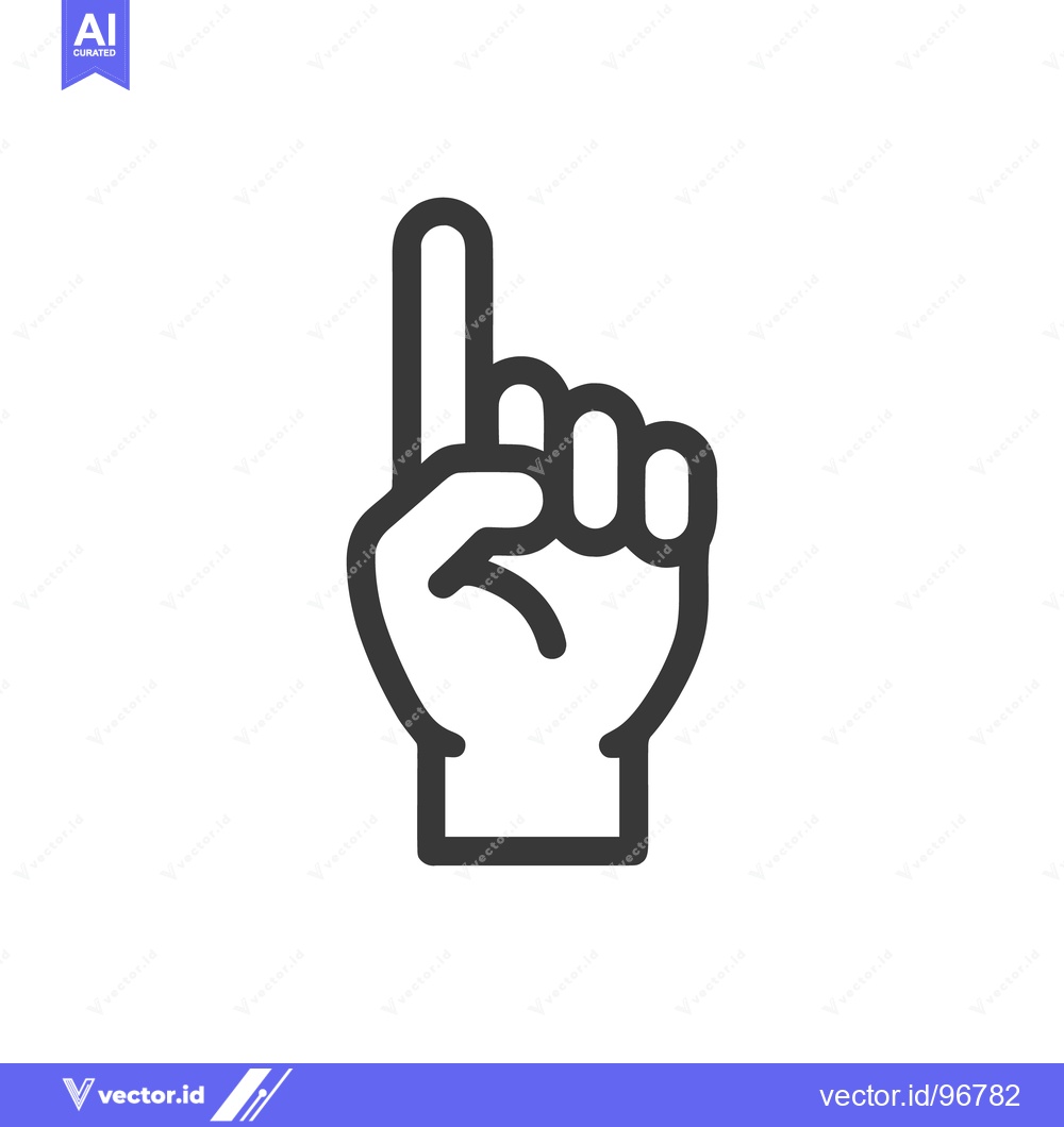 Premium Vector dari Index Finger Pointing Up: Bold Line Art Icon on White Background