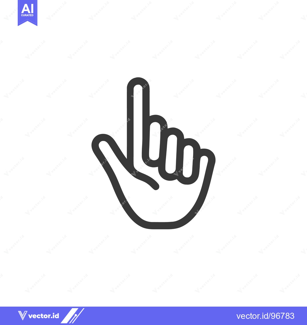 Premium Vector of Minimalist Hand Cursor Icon: Pointing Finger on White Background