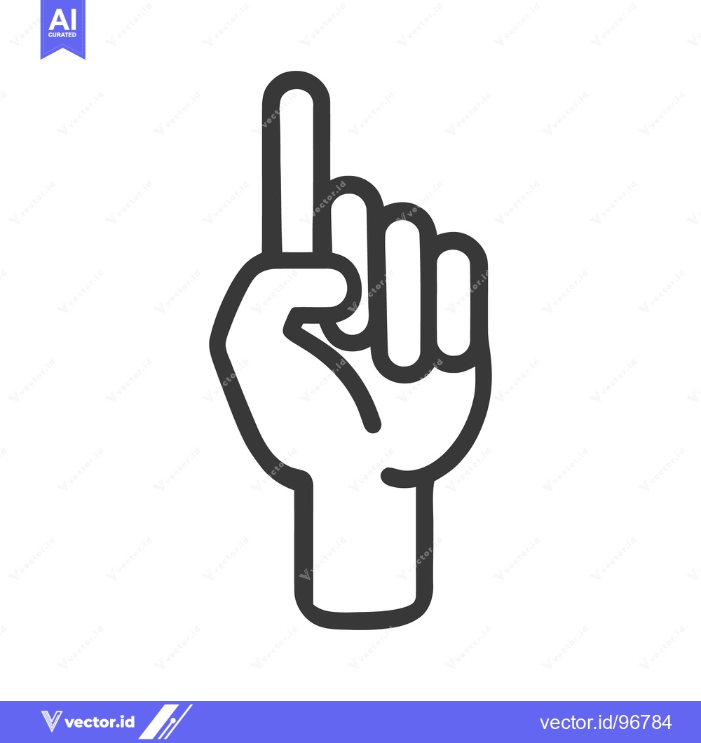 Premium Vector of Stylized Hand Icon with Pointing Index Finger on White Background