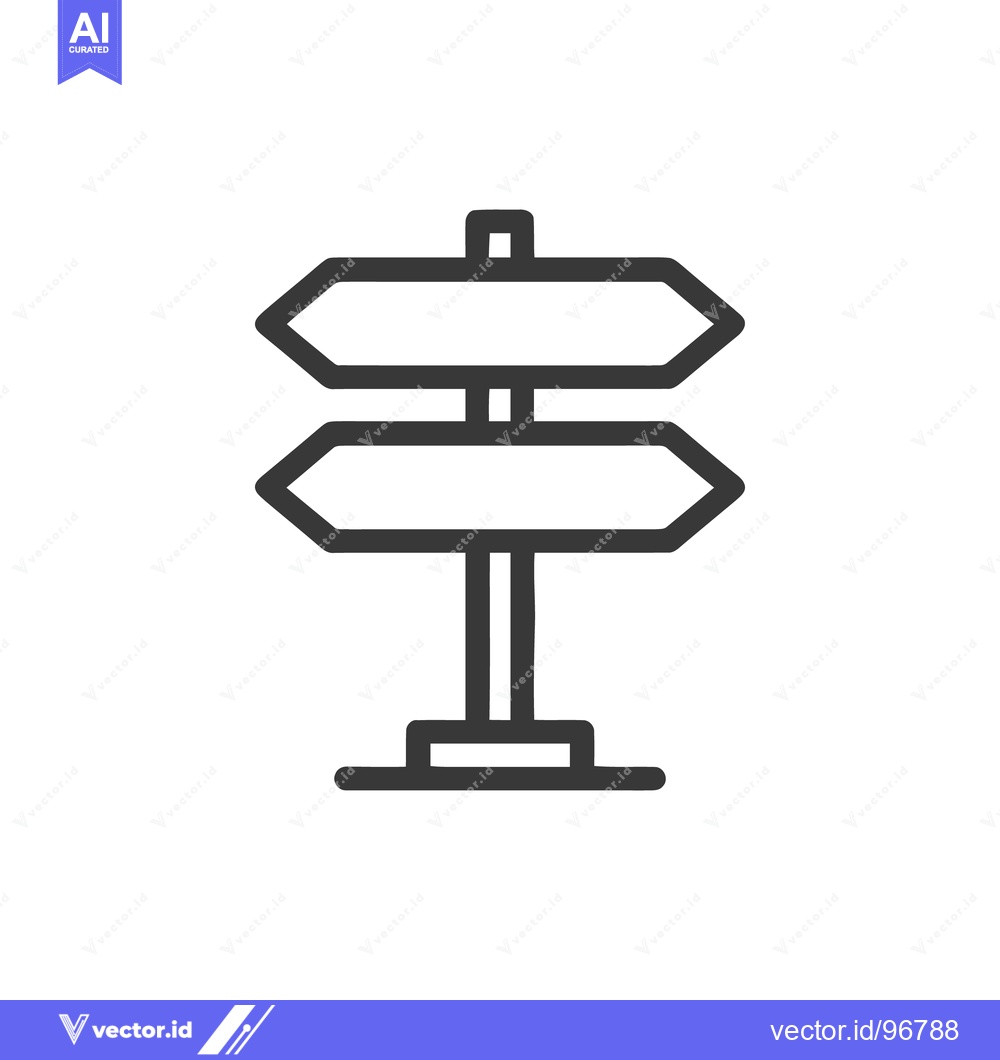 Premium Vector of Minimalist Signpost Icon: Directional Choice, Navigation Symbol, Vecto