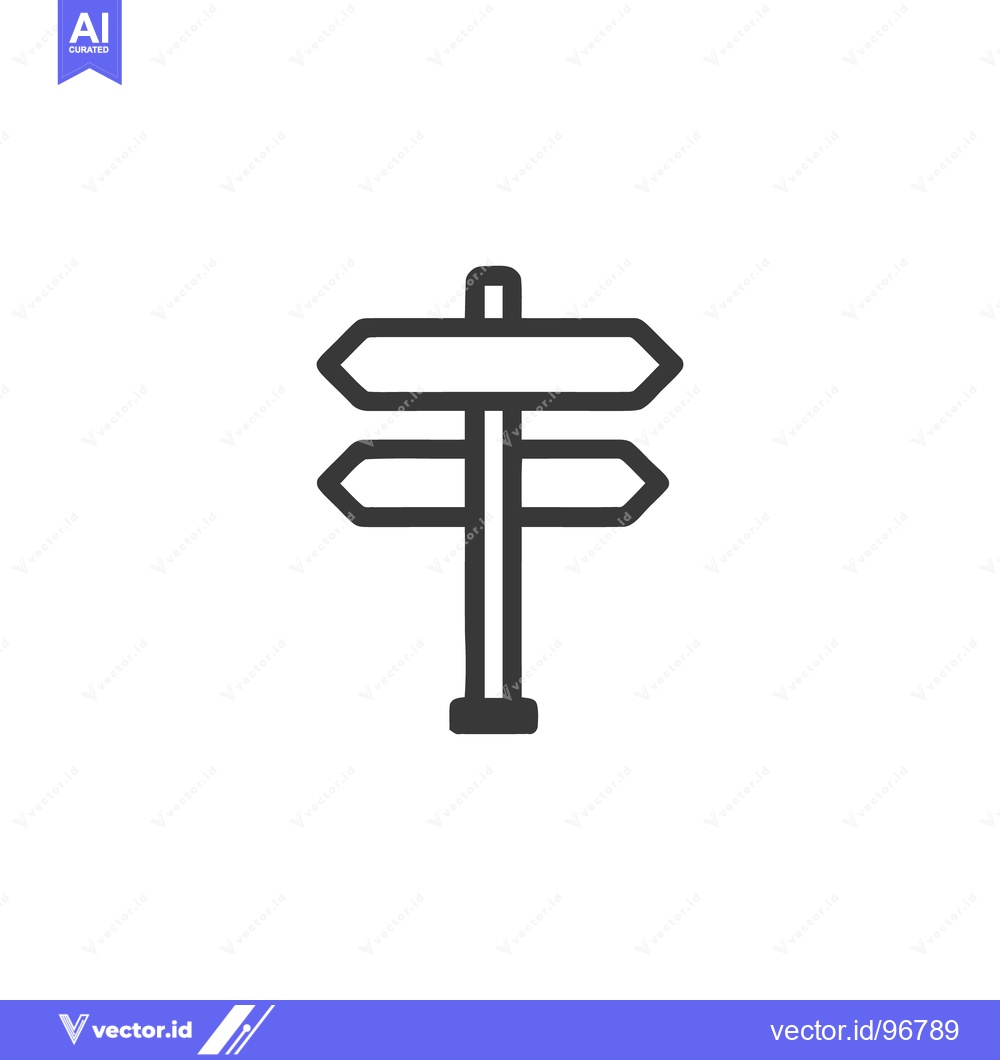 Premium Vector dari Minimalist Signpost Icon: Directional Guidance in Simple Design