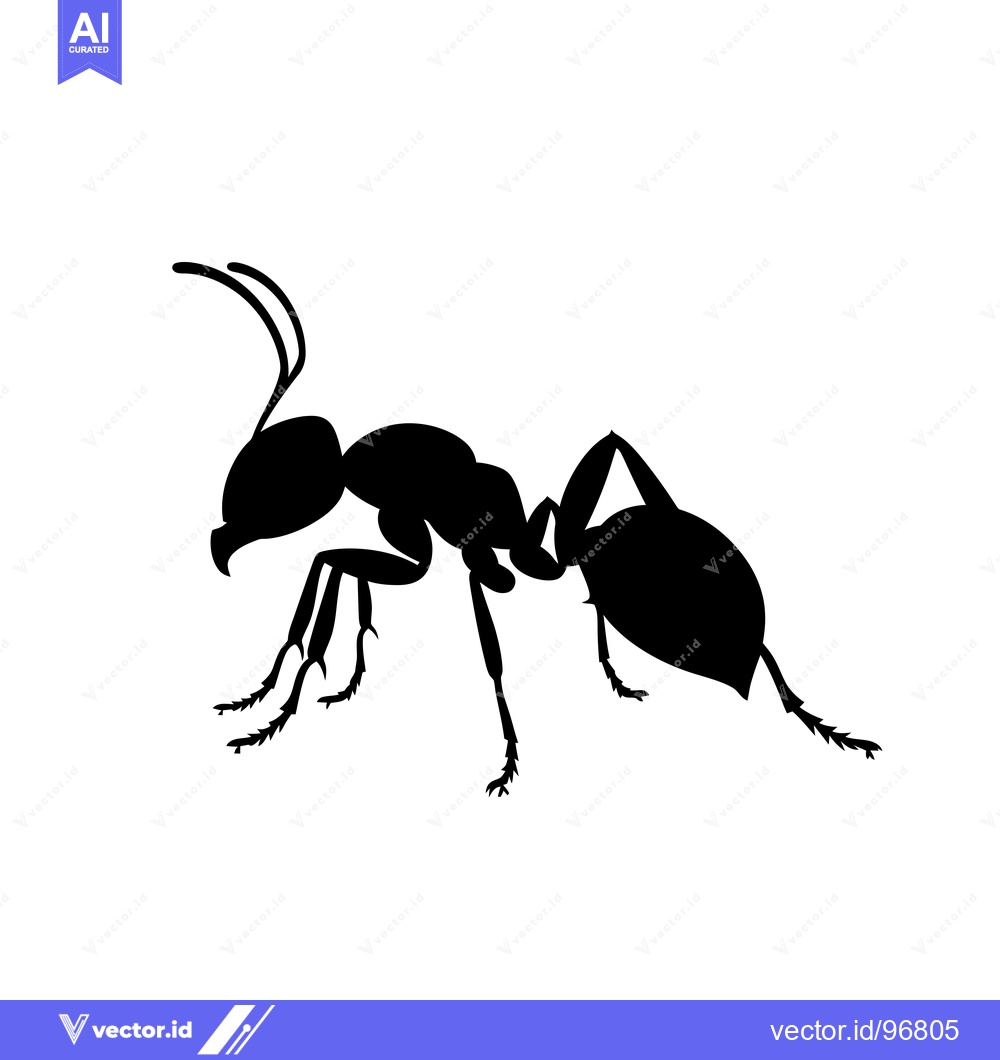 Premium Vector dari Silhouette of a Black Ant Walking
