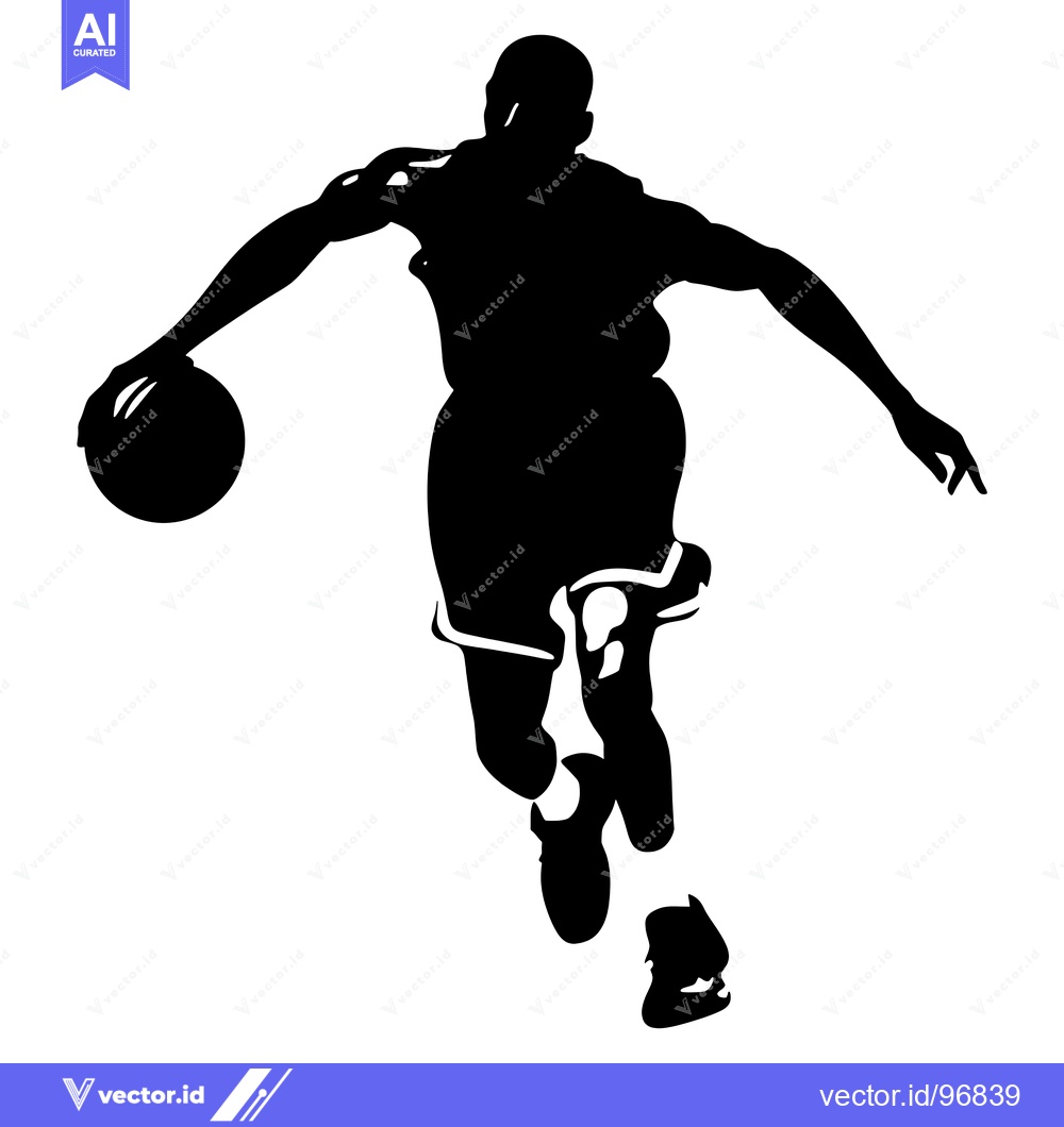 Premium Vector of Silhouette of a Basketball Player Dribbling the Ball
