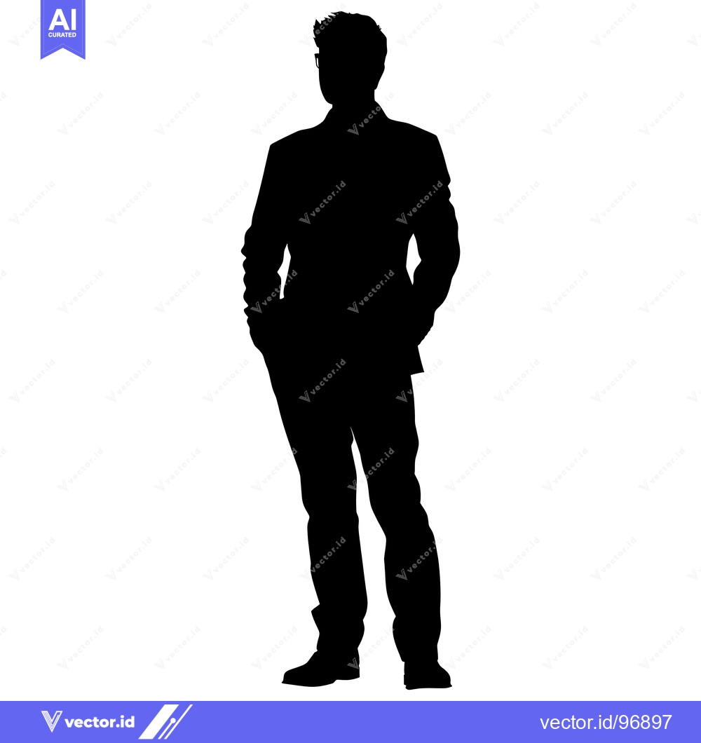 Premium Vector dari Silhouette of a Man Wearing a Suit and Glasses