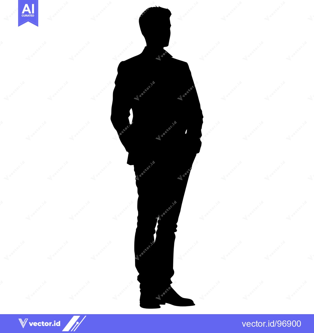 Premium Vector dari Silhouette of a Man Standing with His Hands in His Pockets