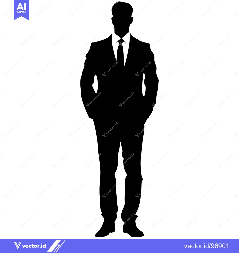 Premium Vector of Silhouette of a Man in a Suit and Tie