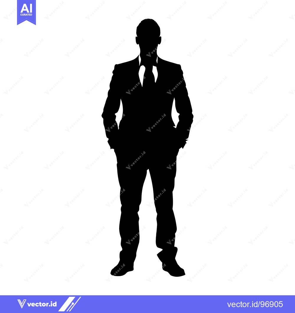 Premium Vector of Silhouette of a Man in a Suit with Hands in Pockets