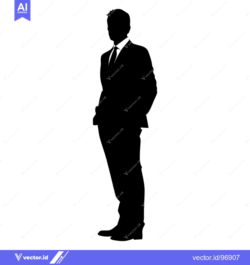 Premium Vector dari Silhouette of a Man in a Suit