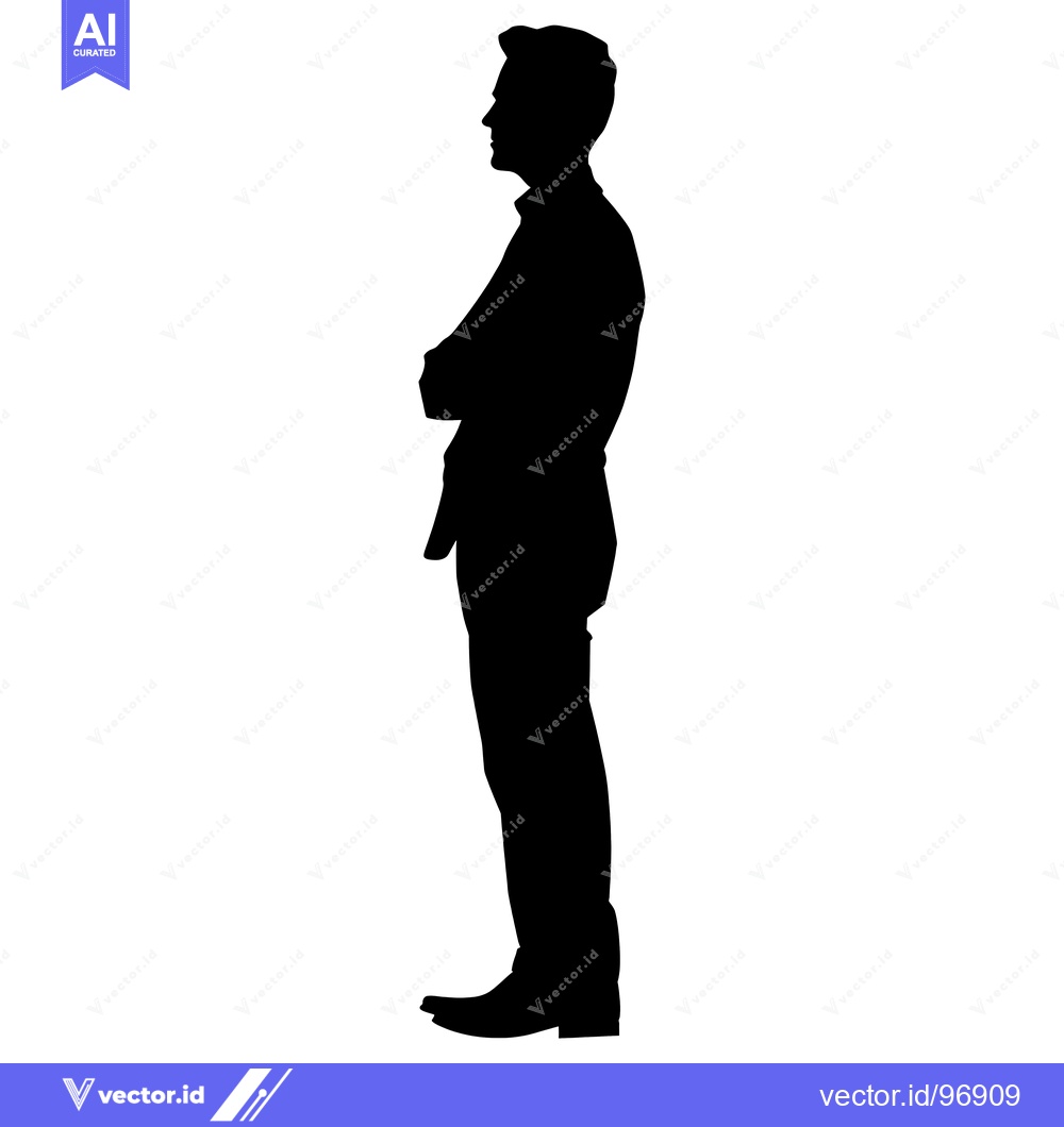 Premium Vector dari Silhouette of a Man Standing with Arms Crossed