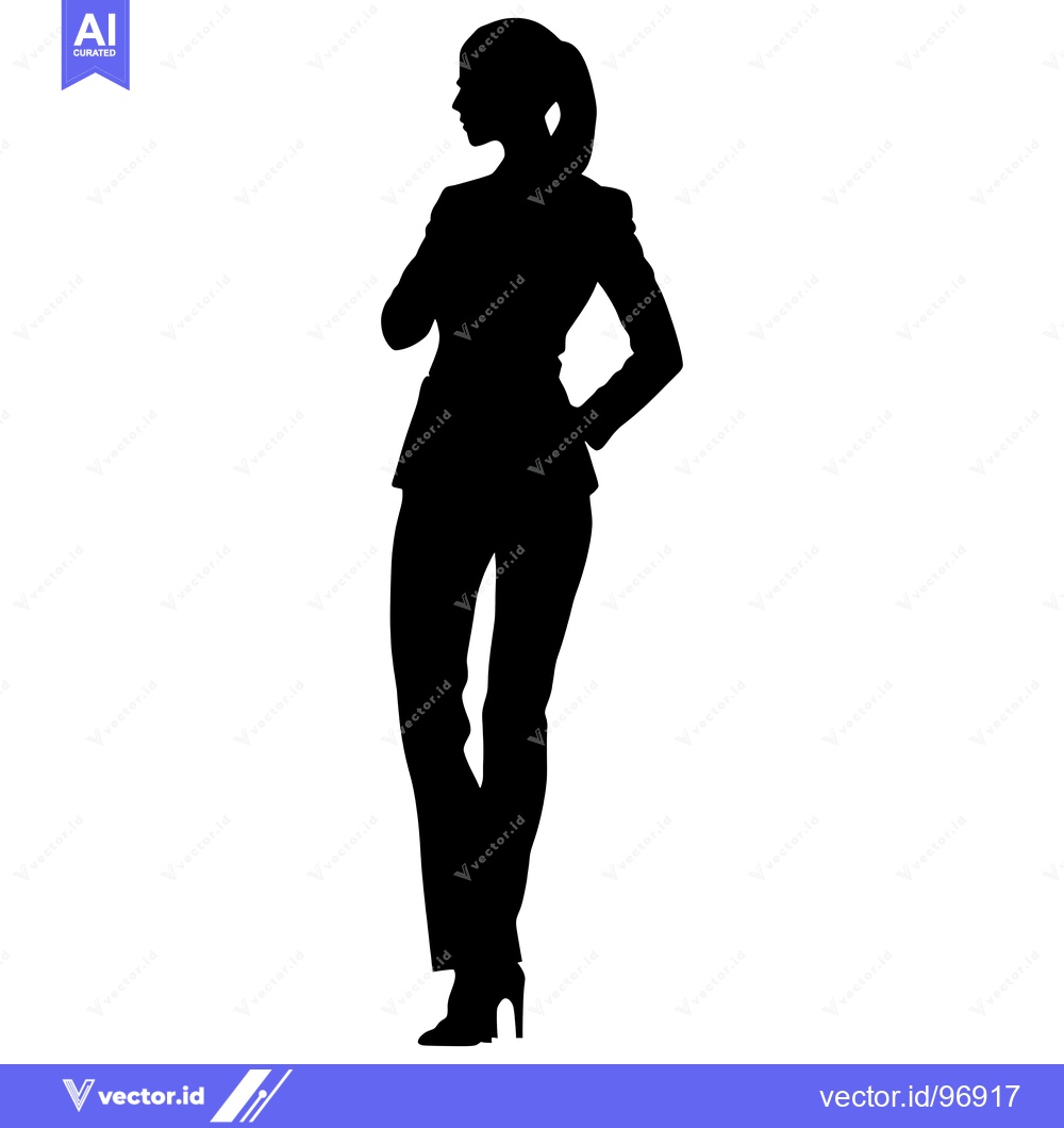 Premium Vector of Silhouette of a Woman in a Suit with Her Hand on Her Hip