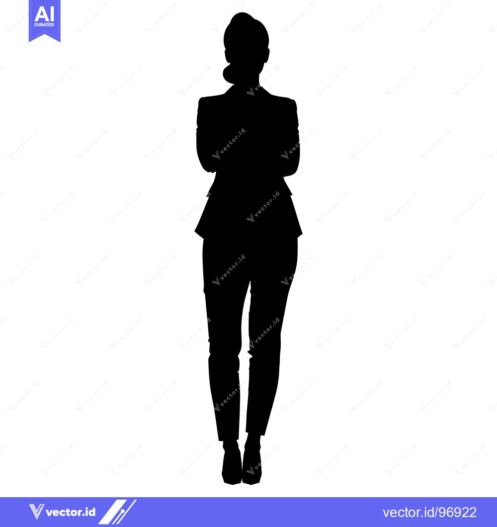 Premium Vector of Silhouette of a woman standing with arms crossed