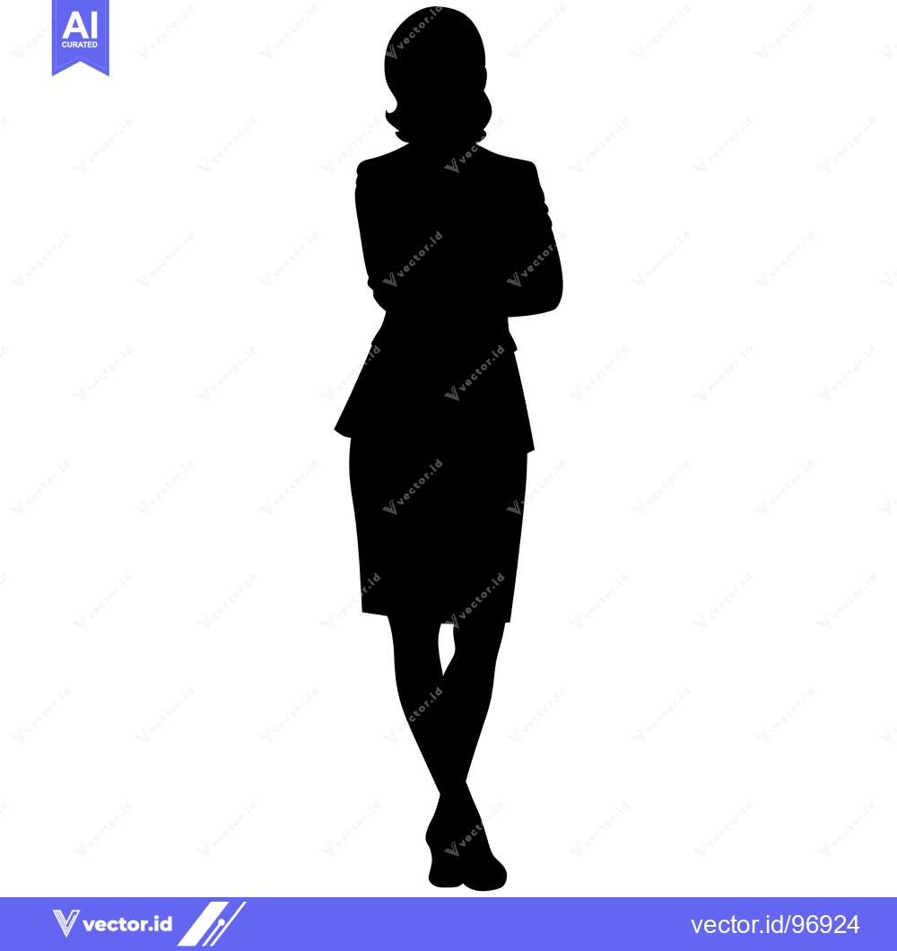 Premium Vector of Silhouette of a woman standing with crossed arms