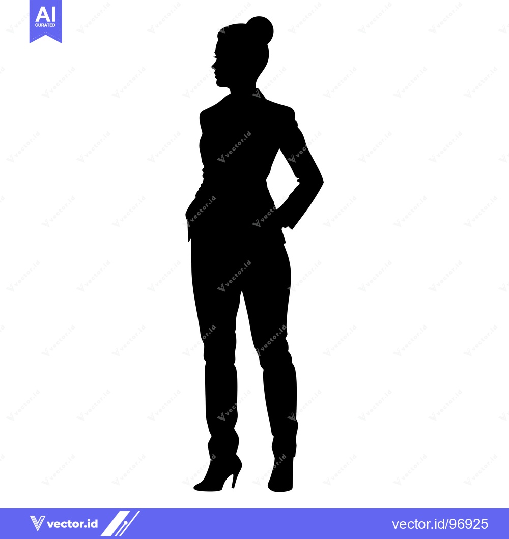 Premium Vector of Silhouette of a Woman in a Suit and Boots